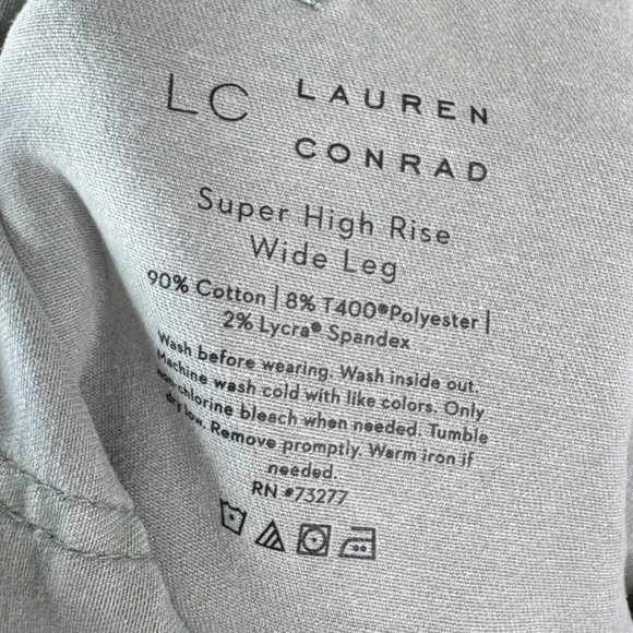 Lauren Conrad Wide Leg Pants Size 2 Sage Green High Rise Utility Boho Minimalist - Picture 4 of 9